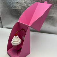 Boîte à gâteaux pliable avec doublure intérieure, fenêtre en option, logo personnalisable et impression couleur