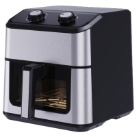 Grande friteuse manuelle à air chaud sans huile en acier inoxydable avec fenêtre visible sans huile Friteuse à air 8L
