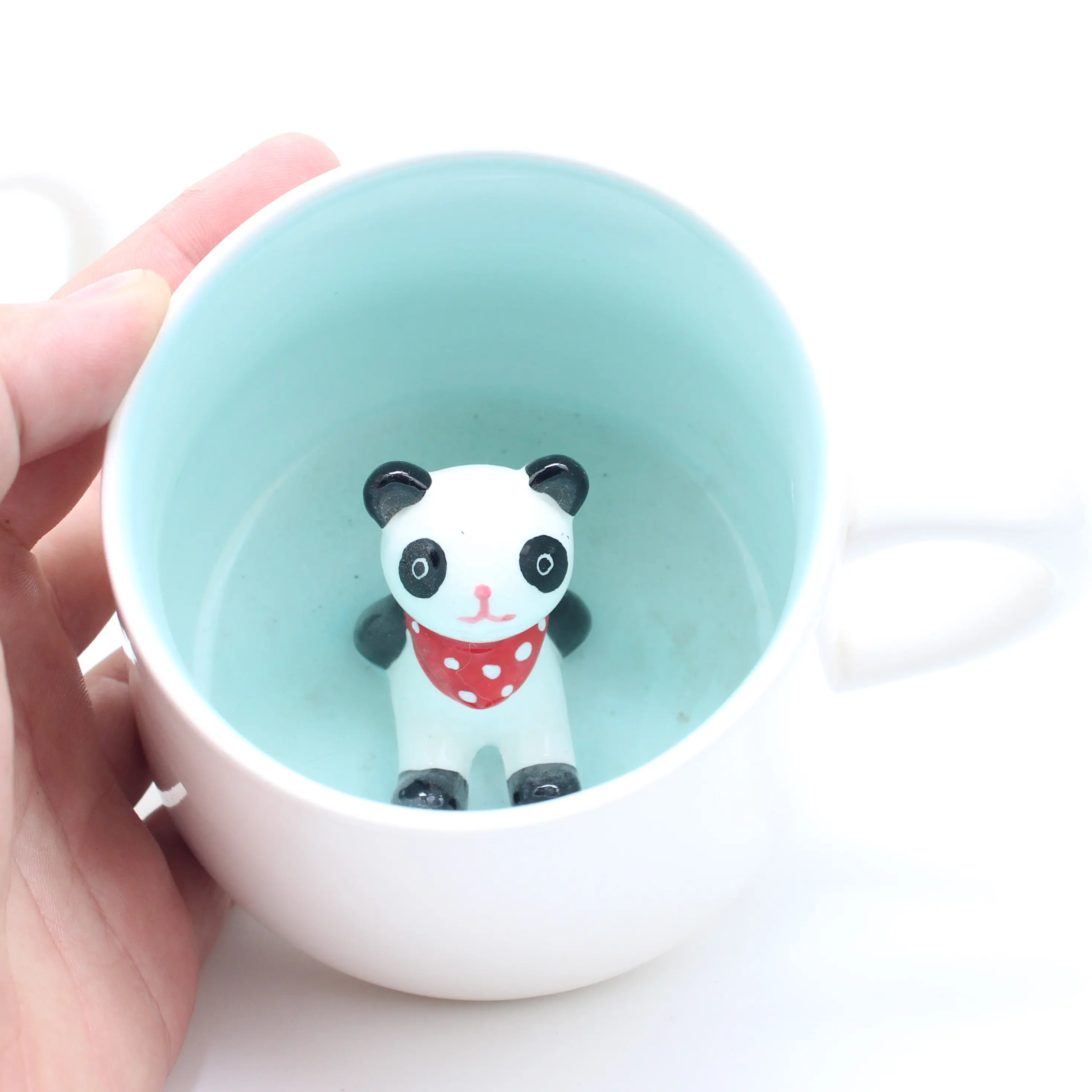 Panda Surprise 3D Coffee Mug Cute Cartoon Animal Ceramics Cup Baby Animal Inside, Best Birthday Gift 8 OZ Office Cup