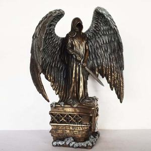 Sculptures d'ange en laiton métallique, cm, avec de grandes ailes, statue en bronze - Product Image 2