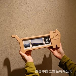 Cross-border wooden cat photo <b>frame</b>, tabletop, entryway, pet keepsake <b>frame</b>, solid wood growth record photo display <b>frame</b> - Product Image 4