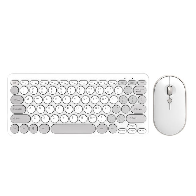 Ergonomic Multi-color Compact Layout Ultra Quiet 2.4 GHz USB Receiver Slim Wireless Keyboard and Mouse Combo
