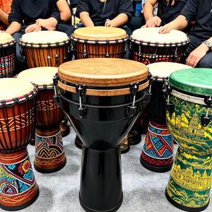 Djembe africain 8 pouces en noyer, tambour à main professionnel AFD-8 pour l'enseignement en classe et en ensemble dans les écoles de musique - Product Image 2