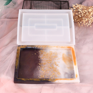 Cetakan Resin Silikon DIY untuk Baki Penyimpanan Meja Persegi Panjang, Cetakan Silikon Cermin - Product Image 4