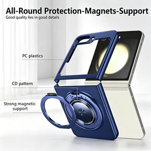 Funda Magnética de Lujo para Teléfono con Soporte Plegable Giratorio Invisible, Diseño de Armadura a Prueba de Golpes, para Z Flip 7/6/5, Carcasa Rígida de PC y TPU - Product Image 4