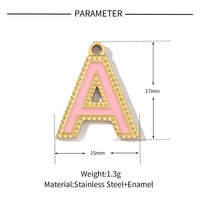 Pendentif Lettres Colorées Rétro Fait Main DIY en Acier Inoxydable A-Z, Breloque Lettres Prénoms, Accessoires Bijoux Tendance