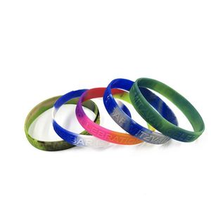 Bracelets en silicone gaufrés couleur avec logo personnalisé, quantité illimitée, pour enfants - Product Image 5
