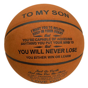 Ballon de basketball en cuir véritable taille 7, housse personnalisée en cuir de vachette NEMNP, usage extérieur pour adultes, résistant à l'usure, pour étudiants - Product Image 2