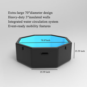 อ่างน้ำน้ำแข็งทรงแปดเหลี่ยมเป่าลมอ่างแช่เย็นแบบพกพาถังออกแบบสำหรับการฟื้นฟูกล้ามเนื้อที่บ้านหรือกลางแจ้ง - Product Image 4