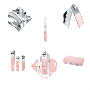 DANTRIC IMPLANTS 10 in 1 Stainless Steel Nail Kit with Case Portable Manicure <b>Tools</b> Set for Adult Luxurious Style <b>Pink</b> Color - Product Image 3
