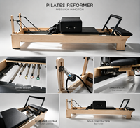 Lit de Pilates Reformer en Bois d'Érable avec Barre Fixe, Revêtement en Cuir, Couleurs Personnalisables OEM/ODM, Portable pour Distributeurs et Studios – Modèle Body