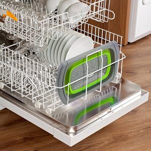 Bassine pliable en silicone avec poignée réglable et double filtre pour laver les légumes - Product Image 4