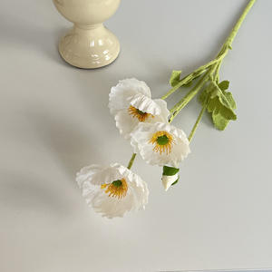 ดอกไม้ประดิษฐ์ทำมือสำหรับตกแต่งบ้านปีใหม่สีขาวสีชมพูฟ้า - Product Image 5