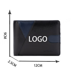 2022 mode feu géométrique court PU hommes portefeuille personnalisé carte de crédit étanche petit porte-monnaie cadeau de noël - Product Image 3