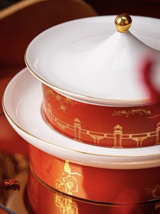Porta Alimentos de Porcelana Premium TAO XI CHUAN, Estilo Palacio Imperial de la Ciudad Prohibida, Caja de Almuerzo de Varios Niveles para Servir Frutas - Product Image 6