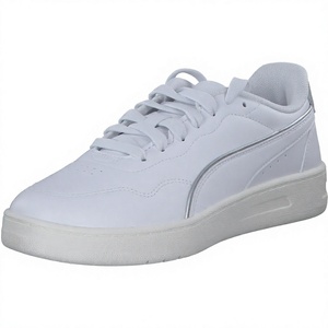 White Lace Up Casual <b>Sneakers</b> Platform <b>Shoes</b> Round Toe Rubber Outsole for Women Daily Wear - Product Image 3