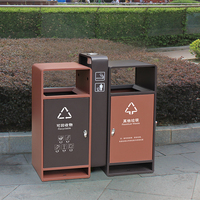 Cubo de basura de reciclaje de fabricación OEM Cubo de basura de calle al aire libre Cubo de basura grande con cubierta superior para lluvia