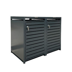 Poubelle en métal pour l'extérieur Poubelle en acier Boîte à 2 portes Poubelle cachée <span class=keywords><strong>Abri</strong></span> pour jardin, patio, arrière-cour - Product Image 4