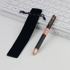 Perfektes Geschenk Roségold Metallstift Luxus Promotion Geschenk maßge schneiderte Logo Roller Ball Pen mit Beutel