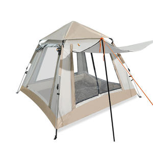 Tente de camping automatique RZ-2 400x400mm pour 4-5 personnes, tente extérieure imperméable monocouche pour voyages en famille, plage, pêche - Product Image 3