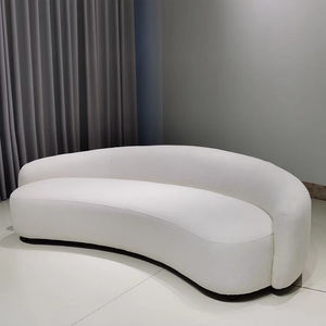 Canapé moderne en velours et cuir à cadre métallique blond pour réception de salon de beauté, pour villa, école, atelier, salon - Product Image 2