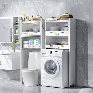 Étagère de rangement spéciale pour machine à laver à petit prix, idéale pour petite salle de bain, avec porte anti-poussière - Product Image 3