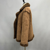 Veste courte en peau de mouton synthétique Jancoco pour femmes, manteau en daim double face pour l'automne et l'hiver