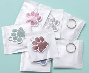 Étiquette de chien en métal en alliage de zinc enduit de poudre avec empreinte de patte et nom gravé étiquette d'identification personnalisable pour animaux de compagnie - Product Image 3