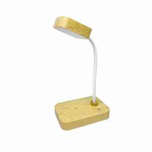 Cargador Inalámbrico Multifuncional de 15W, Lámpara de Mesa de Madera con Control Táctil Flexible, Lámpara LED Regulable con Cargador - Product Image 5
