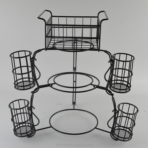 Juego de platos de exhibición con soporte de Metal, estante de exhibición de comida para comedor, Buffet, 7 piezas, color negro - Product Image 6