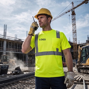 T-shirt <span class=keywords><strong>de</strong></span> sécurité réfléchissant à manches courtes en polyester respirant et à séchage rapide, personnalisable avec logo pour la logistique d'entrepôt - Product Image 6
