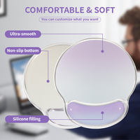 Ensemble de tapis de souris en silicone transparent avec repose-poignet, dégradé arc-en-ciel, anime, jeu, résistant à l'eau, tapis de souris de bureau
