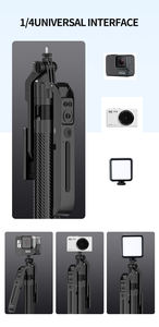 عصا سيلفي ، مع دوران ذكي ، ضوء فلاش للوجه تلقائي مرن قابل للفصل ، مشبك هاتف - Product Image 6