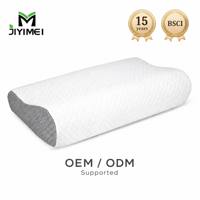 Oreiller cervical en mousse à mémoire de forme à récupération lente en 5 secondes, forme de vague en B, double hauteur personnalisable, lavable, léger