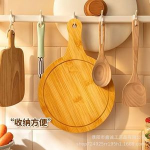 Bamboo Pizza <b>Tray</b> With Handle Set For Baking Bread Steak Serving Multi Purpose Kitchen Use - Product Image 2