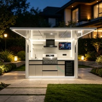Kit de cuisine extérieure moderne en acier inoxydable modulaire et détachable, avec armoire de rangement pour barbecue, combinaison flexible pour jardin