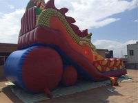 Vente chaude Géant Gonflable Sec Enfants Toboggan Dragon Ballon Dessin Animé Thème Diapositives Gonflable Bande Dessinée Toboggan à Vendre