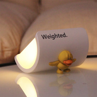 Lampe de table portable mignonne à LED personnalisée, rechargeable par USB, en forme de canard lesté, pour enfants, chevet, bureau, chambre à coucher, à intensité variable