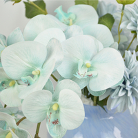 Fleurs d'orchidée papillon en latex artificiel, toucher réel, décoration de mariage, arrangement floral, fête à domicile, fleurs