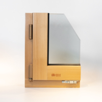 Ventana Abatible Moderna de Aluminio y Madera para Interiores Residenciales, Fabricante Mayorista Personalizado