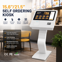 Quiosco de Autoservicio Android de 15.6/21.5 Pulgadas - Terminal POS con Pantalla Táctil Full HD e Impresora para Restaurante/Cafetería/Comida Rápida