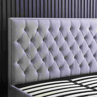 Cama Moderna y Lujosa Tapizada con Cajones de Almacenamiento, Espacio de Almacenamiento, Tamaño Queen, Tela Gris, Ecológica, Multifuncional, Suave