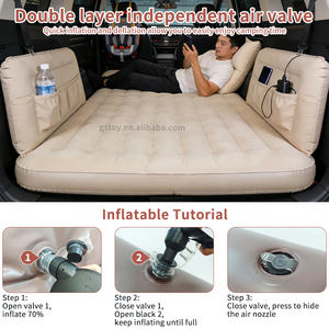 Outdoor Camping SUV Kofferraum Aufblasbares Autobett Rücksitz Verdicktes Beflocktes PVC Luftmatratze mit Getränke- und Handyhalter - Product Image 4