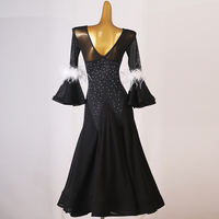 OCTMQ330 Luxuriöses Feder-Performance-Kleid Wettbewerbs kleid National Standard Dance Big Swing Waltz-Tanz kleid