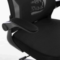 Chaise de bureau ergonomique moderne avec accoudoirs réglables, dossier en maille respirante, cadre noir, pour bureau, école, atelier, chambre, garantie 2 ans