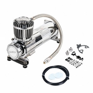 Compressore per Sospensioni Pneumatiche 12V 24V 150PSI in Metallo Resistente con Tubo Intrecciato per Auto, Camion, Camper, Pullman - Product Image 3