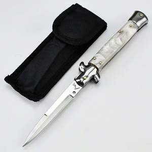 热卖锋利边缘便携式意大利AKC不锈钢树脂手柄刀自卫战术EDC口袋猎刀 - Product Image 5