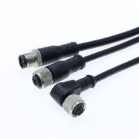 Connecteur d'aviation M12 2 4 5 8 broches circulaire IP67 étanche surmoulé PVC PUR, applications industrielles multiples
