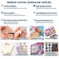 Livre d'autocollants décoratifs transparents pour journal, personnalisable, en PET, pour journalisation