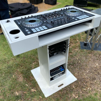 Kkmark Control Tower DJ Stand Booth pour deux lecteurs CD Pioneer CDJ 3000, Denon SC6000 et deux platines RANE Twelve